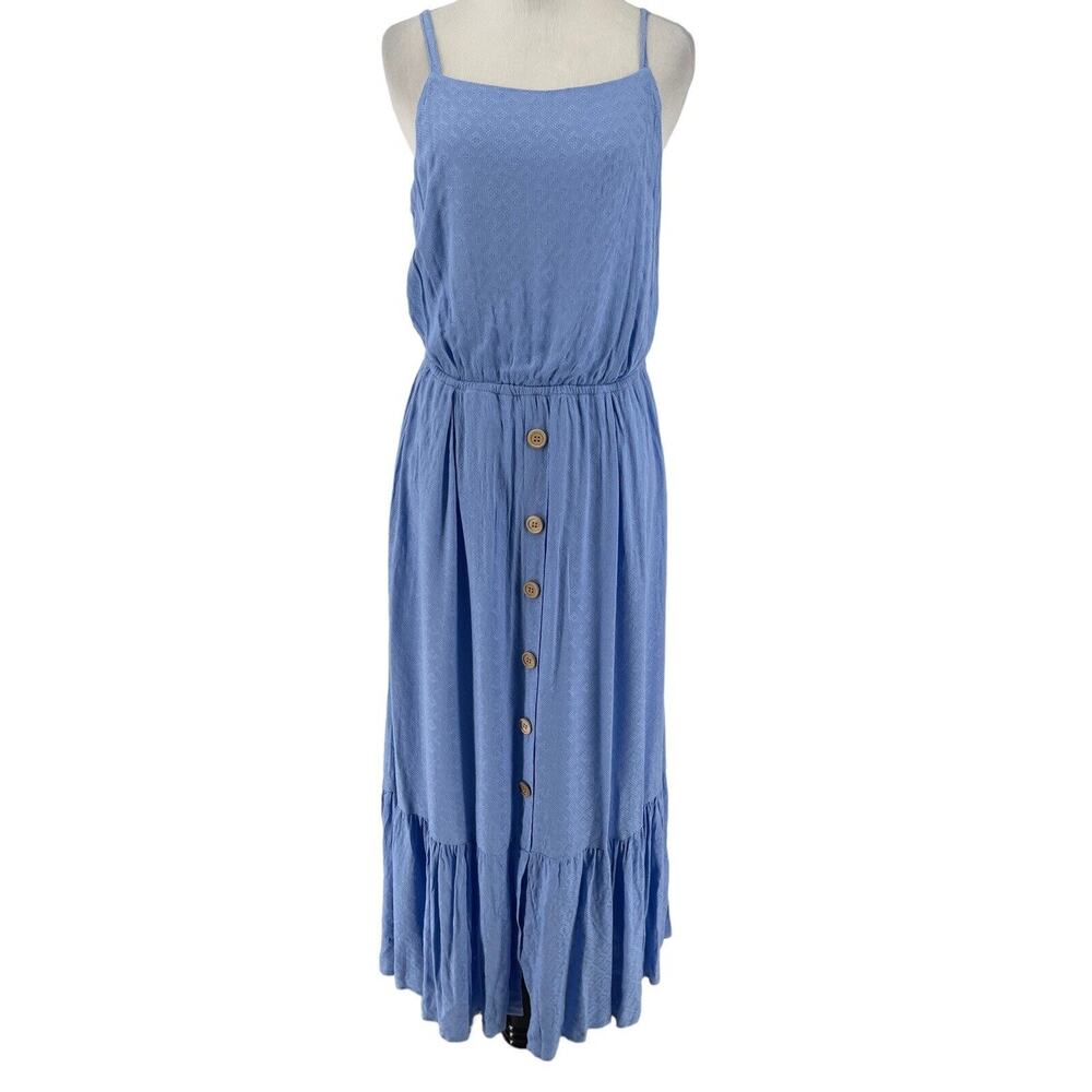 Superfoxx Women's Blue Button Detail Sleeveless Maxi‎ Dress Size Medium